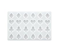 Pokers - Moldes de silicona con forma de corazón y palas enceradas, moldes de epoxi, herramienta de decoración de chocolate, moldes de silicona hechos a mano, moldes de silicona con palas de corazón