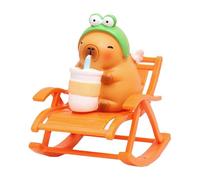 PokFhgur Capybara Decoración de Escritorio Figura de Capybara Mecedora Decoración Simulación Capybara Mecedora Modelo Miniatura 1 Piezas