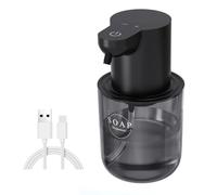 PokFhgur Dispensador Automático de Jabón Espumoso, Ajustable en 4 Niveles, Sin Contacto, Recargable, de 400 Ml, para Montaje en Pared.