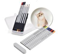 PokFhgur Juego de 10 Herramientas para Esmalte de Cerámica, Lápices de Subesmalte en los Colores Más Populares para Decorar Cerámica Bajo Esmalte.