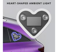 PokFhgur Luz Ambiental LED para Coche con Energía Solar, Diseño de Corazón de Amor, Iluminación de Neón para Vehículo, Triángulo para Ventana Trasera, Lámpara de Interior de Coche, Luz