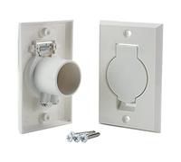 Pokin Placa de válvula de Entrada de vacío Central estándar Blanca para aspiradora Central de Haz diseñada para Adaptarse a Puertas Redondas estándar, Paquete de 2