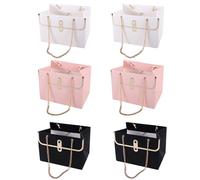 Pokinge 6 cajas de flores, bolsa de regalo de 3 colores, bolsa de regalo de moda para boda, fiesta, con asa, caja de embalaje creativa para tartas, bolsa de papel de San Valentín