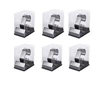 Pokinge 6 cajas transparentes de soporte de reloj individual, porta reloj, caja de acrílico para reloj, pulsera, soporte de exhibición, organizador de almacenamiento, caja de regalo