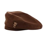 Pokinge Boina de oso de dibujos animados vintage de moda cálida gorra octogonal para niñas mujeres elegante señora gorras pintor casual invierno mujeres gorras poliéster boinas marrón, Marrón, Talla