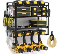 POKIPO Organizador de herramientas eléctricas, soporte de pared, soporte de taladro resistente, organizador de herramientas de garaje y almacenamiento, estante de herramientas adecuado para sala de