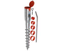 Estaca con tacos de suelo, casquillo roscado, casquillo de suelo, sombrilla 26-65 mm, plata, S