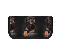 POKOMPTY Estuche Grande para lápices de Lona con Gran Capacidad, Ideal para Mujeres, con diseño de Rottweiler, Seguro de sí Mismo y Leal. Estuche Grande para lápices de brochas de Maquillaje.