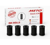 Pokornys 5 rollos de pintura originales Meto para Classic S & M/ProLine S & M - 9506060 - Ruedas de repuesto para 26 x 12 y 26 x 16 mm - Incluye instrucciones - Fabricado en Alemania - Negro