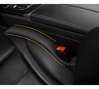 POKSRI 1 Unidad Rellenador Espacio Asientos Coche Cuero Vaca Genuino, Protector Huecos Asientos Coche, Cuero Genuino, Evita caída Objetos pequeños (Negro)