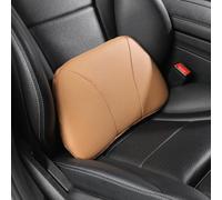 POKSRI 1P Cuero Genuino de Vaca Cojin Lumbar para Coche Oficina Sofa,Espuma viscoelástica,Cuero auténtico de Vaca,39x22cm,Almohada Soporte Lumbar,Decoracion,Respaldo Cojín(Marrón Anaranjado)