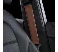POKSRI 1P Funda para cinturón de seguridad de cuero genuino, almohadilla, vaquera auténtica suave protector de cinturón de hombro, sin olor y resistente al desprendimiento, 30.5x6.1 cm, para