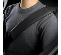 POKSRI 2Ps Almohadillas para cinturón de Seguridad de Coche, Piel sintética, cojín de Hombro para Accesorios del Conductor, Mochila, Bolsa de Hombro(Negro)