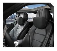 POKSRI Cojin Reposacabezas Coche,Almohadilla Auto,cojín Cabeza,cojin Cervical automóvil,Gamuza de súper Fibra,poliéster Vegetal,30x19cm,Recargable y Ajustable(Negro,Almohadilla 2ps)