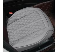 POKSRI Guero Genuino Piel de Vaca Funda Asiento Coche,Protector Funda Asiento Coche Delantero,cojin Auto,Es Compatible con la mayoría de los vehículos de la categoría A en adelante(Gris,1p)