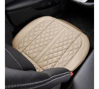 POKSRI Guero Genuino Piel de Vaca Funda Asiento Coche,Protector Funda Asiento Coche Delantero,cojin Auto,Es Compatible con la mayoría de los vehículos de la categoría A en adelante(Beige,1p)