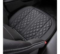 POKSRI Guero Genuino Piel de Vaca Funda Asiento Coche,Protector Funda Asiento Coche Delantero,cojin Auto,Es Compatible con la mayoría de los vehículos de la categoría A en adelante(Negro,1p)