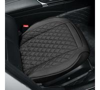 POKSRI Guero Genuino Piel de Vaca Funda Asiento Coche,Protector Funda Asiento Coche Delantero,Es Compatible con la mayoría de los vehículos de la categoría A en adelante(Negro,1p)