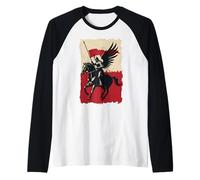 Polaco Húsar Armadura Guerrero Polska Heritage Power Camiseta Manga Raglan