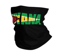 Polainas De Cuello Arte De Palabras con La Bandera De Guyana Viento Polvo Prueba Bandana Elástico Cuello Bufanda para Motocicleta Ciclismo Cámping