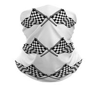 Polainas de Cuello Bandera de Carrera con Banderas a Cuadros Multifuncional Bandana Secado rápido Pasamontañas para Motocicleta Cámping 26X30cm