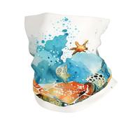 Polainas De Cuello Turtles Estrella De Mar Mar Océano Acuarela Linda Respirable Bufanda Facial Multifuncional Pañuelo De Cabeza para Motocicleta Caza Pesca