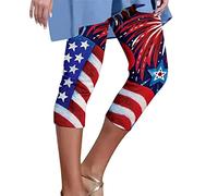 Polainas de mujer adecuadas de cintura alta estampadas fiesta nacional deporte yoga fitness entrenamiento corte corto pantalones confort seguridad falda bragas mujer, Azul oscuro., S