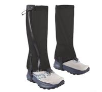 Polainas de nieve impermeables para el Reino Unido, protectores de piernas ligeros para senderismo, lodo y lluvia, tela 20D con cremallera, equipo para caminar, 41 cm (negro)