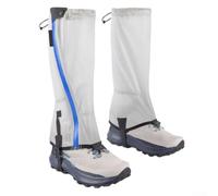 Polainas de nieve impermeables para el Reino Unido, protectores ligeros para piernas de senderismo para lodo de lluvia, tela 20D con cremallera, equipo de caminar, 41 cm (gris azul)
