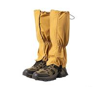 Polainas de senderismo de poliéster repelente al agua de 40 cm de alto, protección de piernas para senderismo, nieve, barro y carreras por senderos, ajuste ajustable, 135 g (amarillo)