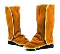 Polainas de Soldadura de Cuero 1 Par, Protectores para Zapatos Cubiertas para Botas de Soldadura, Resistentes Al Fuego Y A La Abrasión, para Hombres Y Mujeres, Talla Universal