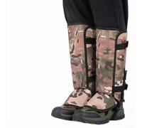 Polainas impermeables con correas ajustables, parte superior de nailon de 3 capas e inferior de cuero vacuno 500D para senderismo, caza y condiciones de nieve (camuflaje A)