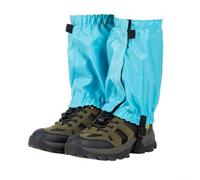 Polainas impermeables ligeras para senderismo, nieve, camping, todas las estaciones, cubiertas de piernas al aire libre con parte superior elástica y correa ajustable (azul)