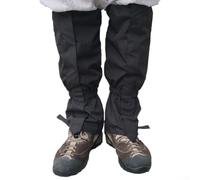 Polainas impermeables para botas al aire libre para senderismo y escalada, cubiertas de protección de piernas de nieve con tela de nailon transpirable y diseño de hebillas a presión seguras (negro)