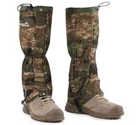 Polainas impermeables para hombres y mujeres, polainas ajustables para botas de nieve para senderismo, caza, arena, barro, escalada de montaña o raquetas de nieve (camuflaje M)