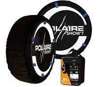 Polaire SHOW 7 - Par de Fundas y Bridas Textiles para Nieve de Alta Resistencia para Vehículos Utilitarios Ligeros y 4 x 4 - Tipo Calcetín - Silencioso y Ligero - Incluye Caja de Transporte y Guantes