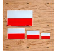 Poland Bandera Polska Polaco Pegatina Calcomanía Vinilo - Set de 4 Reflectantes 5.1cm 7.6cm 10.2cm 15.2cm - Para Coche Barco Portátil Taza
