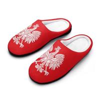 Poland Eagle - Pantuflas de casa para hombre, para interiores y exteriores, con suela de goma, Estilo:, 43 1/3 EU