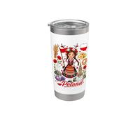 Poland Folk Costume Polska Heritage Girls Vaso térmico de acero inoxidable de doble pared