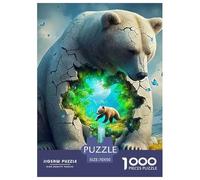 Polar Bear Challenging 1000 Piece Puzzle for Adults - Difficult Brain Teaser Game 70x50cm/1000pcs