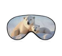 Polar Bear Family Mother Cub Together - Antifaz para dormir con correa ajustable, cómodo y suave, ayuda para dormir, antifaz que bloquea la luz