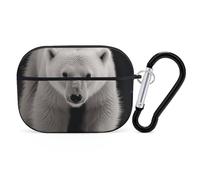Polar Bear - Funda para AirPods Pro con llavero y anillo, funda protectora rígida de policarbonato para AirPods Pro de 2ª generación, para mujeres y hombres, fácil de abrir, protección completa contra