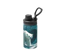 Polar Bear Ice Cave - Botella de agua aislada de 12 onzas con diseño de impresión completa, a prueba de fugas, acero inoxidable y duradera para exteriores