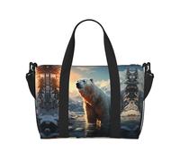Polar Bear in Winter - Bolso bandolera de mano para mujer, bolso de mano con cremallera, adecuado para el trabajo, viajes, fitness, viajes