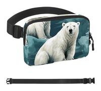 Polar Bear on Ice-1564 - Cangurera cruzada para hombres y mujeres, riñonera para viajes, casual, caminar, correr, senderismo, ciclismo, multicolor, 4 x 23 x 15 cm, multicolor, 1.5x9.0x5.9in/4x23x15cm
