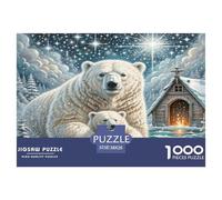 Polar Bear Puzzle Imposible,desafío for Adults Entretenimiento Creativo 1000 Piezas Obra De Arte De Juego De para Adultos Y Niños Mayores De 12 Años 38x26cm/1000pcs