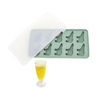 Polar Bear Tray, 10 Cavity Silicone Mold with Lid for Bear Shaped Cubes, Candy, Chocolate, Fruit, Coffee, Whiskey, Specialty Kitchen Gadget for Parties, Camping, and Fun Drinks