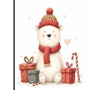 Polar Bear with Gifts Christmas Composition Notebook | 120 Lined Pages | 7.5 x 9.25 in | Cute Holiday Writing Journal for Kids, Students & Christmas Lovers