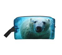 Polar Bears in The Water - Bolsa de cosméticos para maquillaje, bolsa de aseo de viaje, organizador de brochas de maquillaje, bolsa de almacenamiento para mujeres, color, 5.0cm*10.5cm*20.5cm, Estuche para lápices