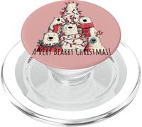Polar Bears Loves Xmas Un árbol de Oso de Navidad Muy Bearry PopSockets PopGrip para MagSafe
